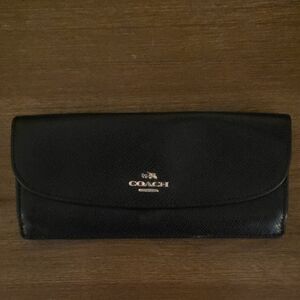 Coach Black Leather Key & Card Holder